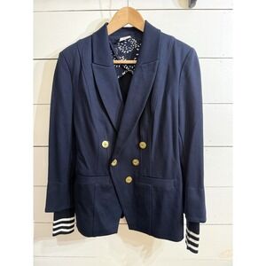Cabi Blazer Size 8 Navy Nautical Grand Slam 5150 Double Breasted Jacket Stretch